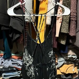 RARE!! XS FP black and white tiered maxi dress